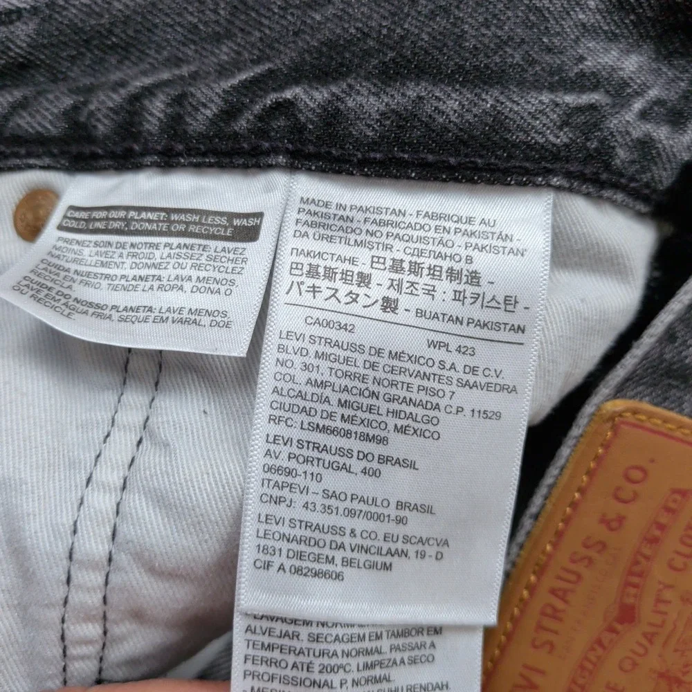Levis Premium 501 93 Mens Washed Black Gray Denim Cut Off Shorts Size 36